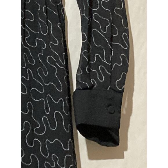 CLUB MONACO Quanni Dress Size L Mini Black White Geometrical Pattern - Picture 6 of 9